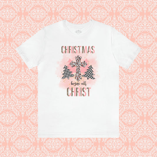 Christmas Begins With Christ Soft Short Sleeve Tee