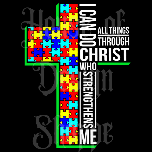 Ready to Press Sublimation Transfers up to 13"x19" I Can Do All Things Through Christ Who Strengthens Me