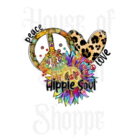Ready to Press Sublimation Transfers up to 13"x19" Peace Love Hippie Soul