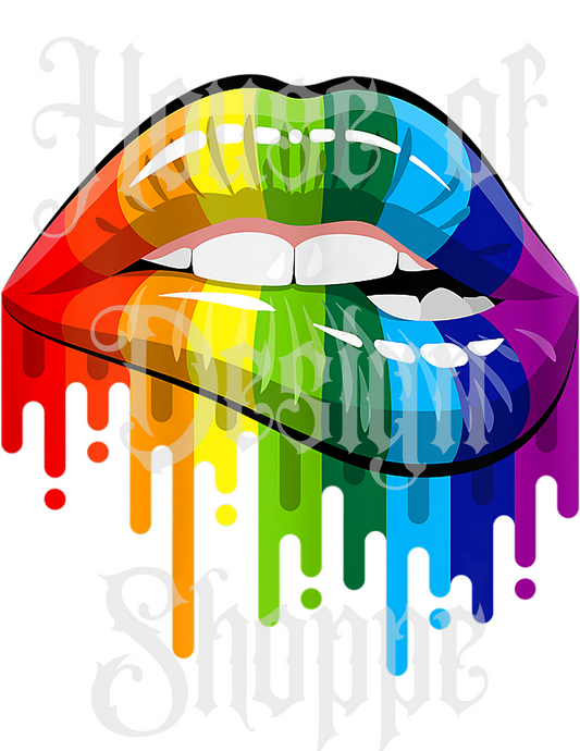 Ready to Press Sublimation Transfers up to 13"x19" Rainbow Drip Lips