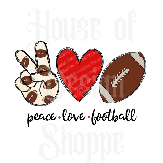 Ready to Press Sublimation Transfers up to 13"x19" Peace Love Football