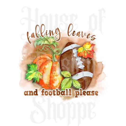 Ready to Press Sublimation Transfers up to 13"x19" Falling Leaves & Football Please