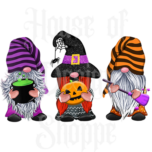 Ready to Press Sublimation Transfers up to 13"x19" Halloween Gnomes