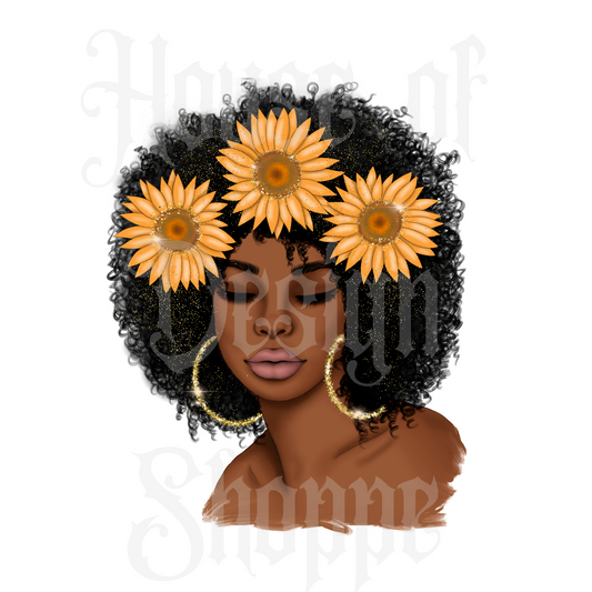 Ready to Press Sublimation Transfers up to 13"x19" Woman with Sunflowers