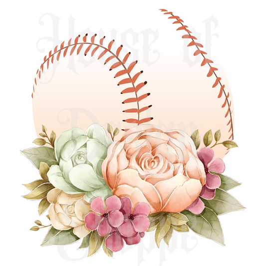 Ready to Press Sublimation Transfers up to 13"x19" Floral Baseball