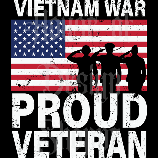 Ready to Press Sublimation Transfers up to 13"x19" Vietnam War Proud Veteran