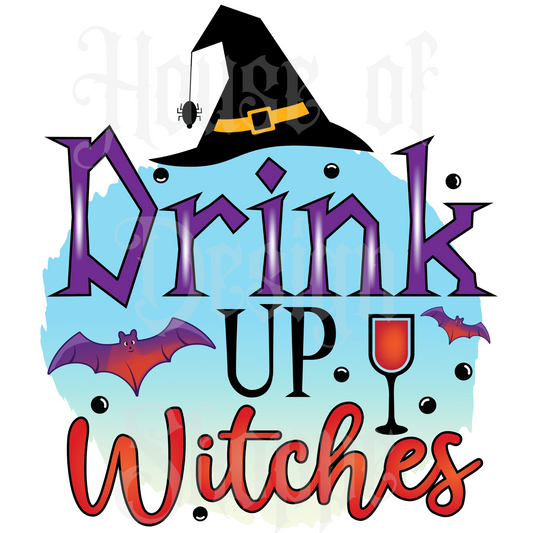Ready to Press Sublimation Transfers up to 13"x19" Drink Up Witches
