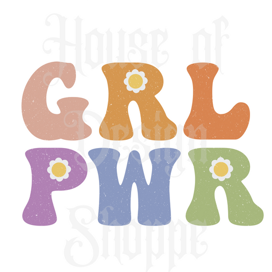 Ready to Press Sublimation Transfers up to 13"x19" GRL PWR (Girl Power)