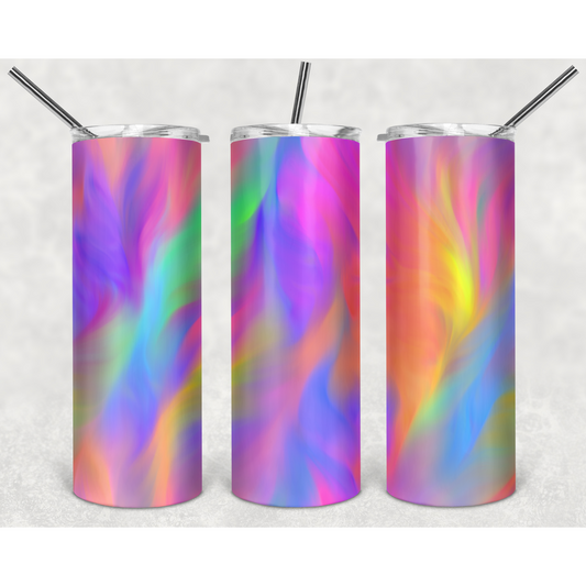Customizable 20oz Skinny Stainless Steel Tumbler- Colorful Paint Look