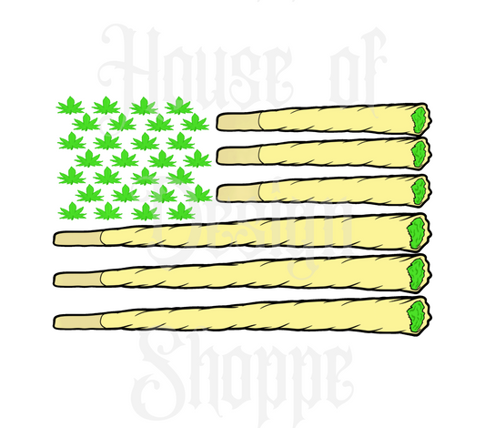 Ready to Press Sublimation Transfers up to 13"x19" Cannabis Joint Flag