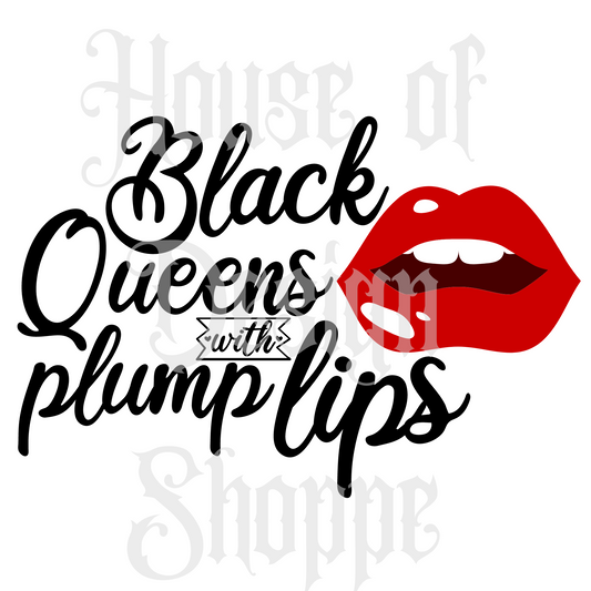 Ready to Press Sublimation Transfers up to 13"x19" Black Queens With Plump Lips