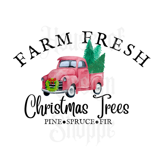Ready to Press Sublimation Transfers up to 13"x19" Farm Fresh Christmas Trees