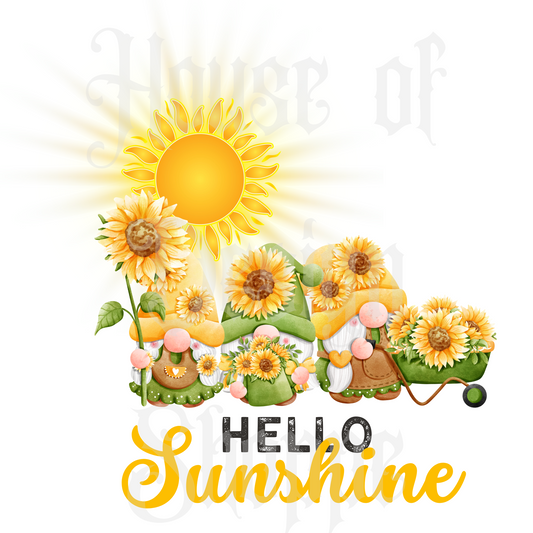 PNG FILE DIGITAL DOWNLOAD Hello Sunshine Sunflower Gnomes