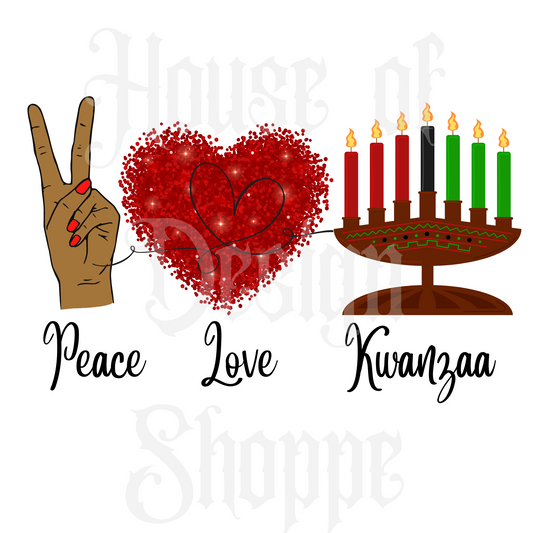 Ready to Press Sublimation Transfers up to 13"x19" Peace Love Kwanzaa