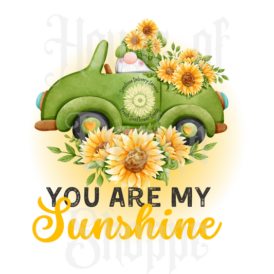 PNG FILE DIGITAL DOWNLOAD You Are My Sunshine Sunflower Gnomes