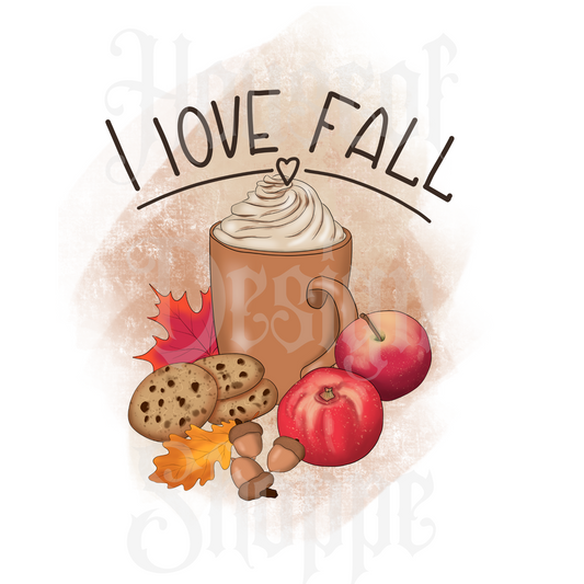 Ready to Press Sublimation Transfers up to 13"x19" I Love Fall