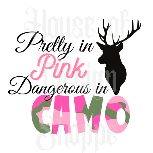 Ready to Press Sublimation Transfers up to 13"x19" Pretty in Pink Dangerous in Camo