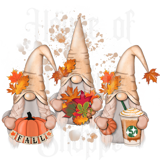 Ready to Press Sublimation Transfers up to 13"x19" Fall Gnomes