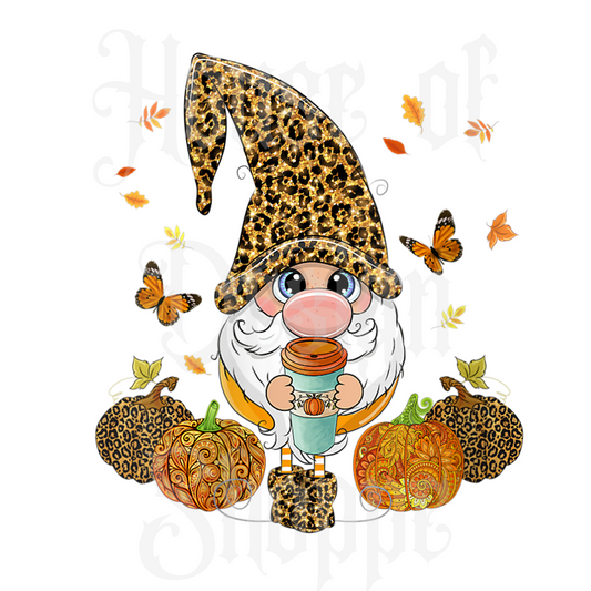 Ready to Press Sublimation Transfers up to 13"x19" Fall Gnome